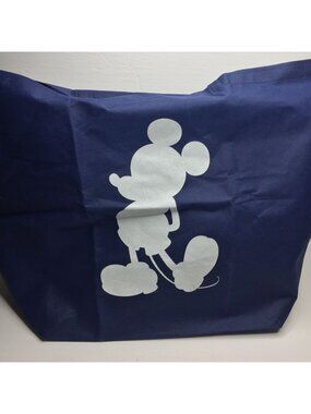 Disney Store Mickey Mouse Reusable Tote Bag Navy Blue Non-Woven Eco-Friendly